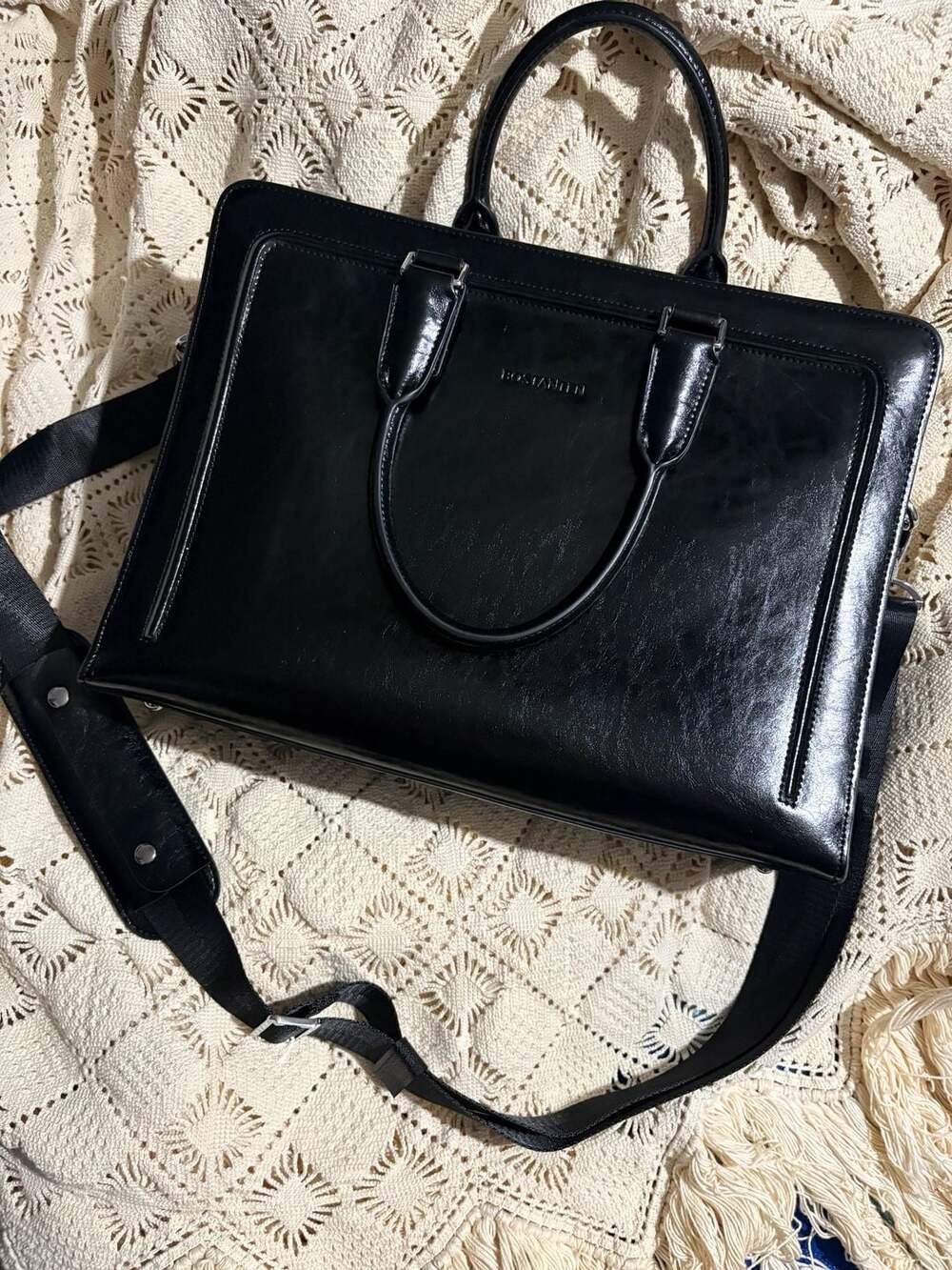 BOSTANTEN Women's Leather Laptop Briefcase Business Messenger Bag